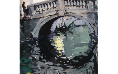 Jeremy Barlow, oil on panel titled ' Venice ', signed, frame...