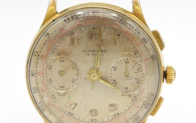 Junghans Gents Vintage gold plated wristwatch head. Handwin...