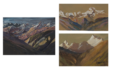 KANWAL KRISHNA (1910-1993) Birmarchlasht, Chitral; Untitled (Mountains); Gangtok