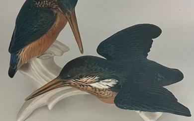 Karl Ens, Volkstedt - Figurine - oiseaux - Kingfisher - Porcelain