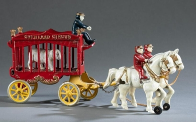 Kenton Cast iron Overland Circus 2-horse carriage.