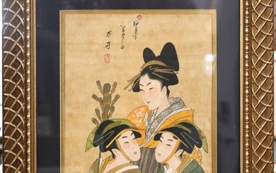 Kitagawa Utamaro "Three Beauties" Japanese Woodblock print