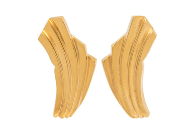 LALAOUNIS, YELLOW GOLD EARCLIPS
