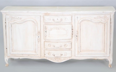 LOUIS XV PROVINCIAL STYLE WHITE PAINTED BUFFET