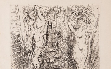 LUIGI BARTOLINI (Cupramontana 1892 - Roma 1963) "Finestra di fronte". Acquaforte su carta. Lastra: mm...