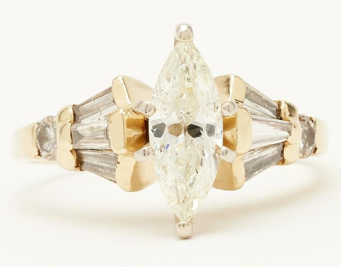 Ladies 14K Marquise Diamond Engagement Ring