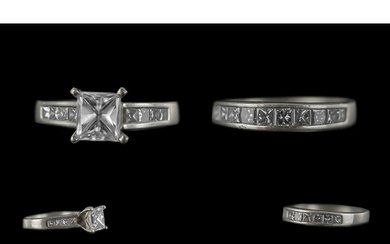 Ladies Fine Quality Platinum Diamond Set Wedding Ring and En...