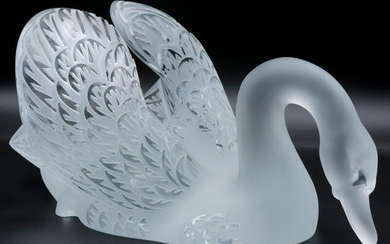 Lalique Frosted Crystal Swan