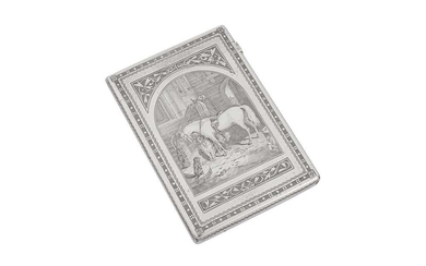 Landseer - A Victorian sterling silver card case Birmingham 1873 by Frederick Marson