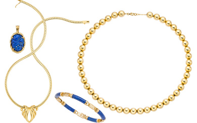 Lapis Lazuli, Gold, Yellow Metal Jewelry Metal: 18k gold...
