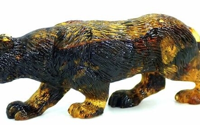 Large A +++ Natural Baltic Amber Panther 195.5ct - 63.7×40.61×36.37 mm - 39.1 g