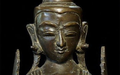 Large antique Burmese bronze Buddha.