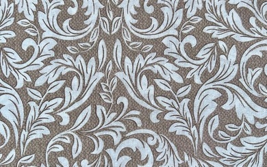 Large piece of acanthus leaf printed fabric for wall decoration. - Textile - 300 cm - 280 cm