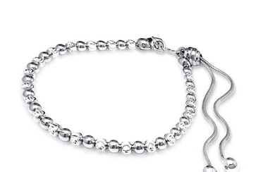 Leslies Sterling Silver Diamond-cut Adjustable Bracelet