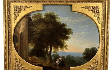 Locatelli Andrea ( Roma 1695 - 1741) ambito ''Paesaggio bucolico...