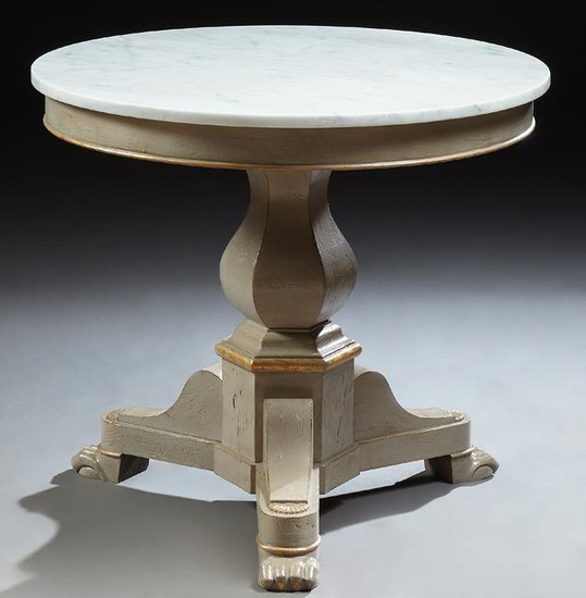 Louis Philippe Style Polychromed Marble Top Center