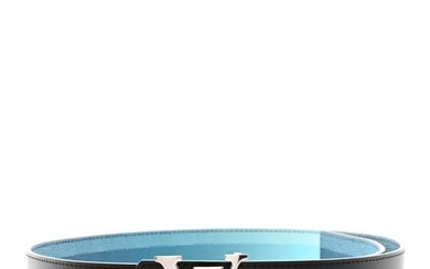 Louis Vuitton Damier Stripes 40MM LV Initiales Reversible Belt 85/34 Sky Blue