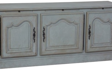 Louis XV Style Polychromed Sideboard, 20th/21st c., H.- 31 in., W.- 71 in., D.- 19 in.