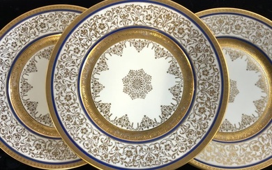 MCP Floral/Scroll Gilt Chinaware Plates 10, Czech