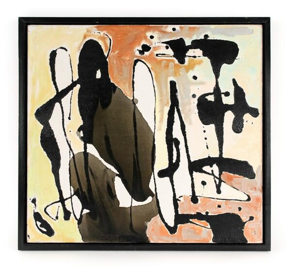MID-CENTURY ABSTRACT O/C PAINTING