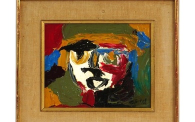 MID CENTURY ABSTRACT OIL PAINTING BY KAREL APPEL