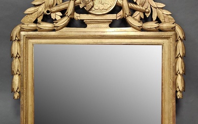 MIROIR en bois stuqué doré à décors de trophées... - Lot 237 - Goxe - Belaisch - Hôtel des ventes d'Enghien