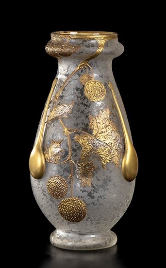 MONTIGEAU LEGRAIS Vase, France Glass, 29 x 14 cm Excellent...