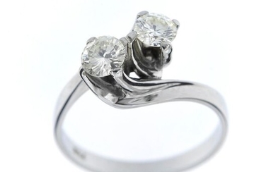 Made in Italy - 18 kt. White gold - Ring - 0.75 ct Diamond