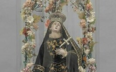 Madonna addolorata con corona in metallo