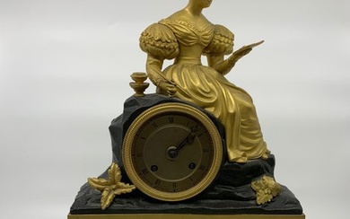 Mantel clock - Gilt bronze, Patinated bronze - circa 1840