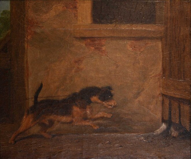 Martin Theodore Ward, study of two dogs vying for a bone.