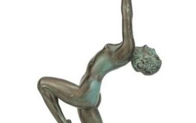 Max Le Verrier (1891-1973), "Jeu" Régule à patine vert
