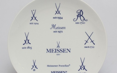 Meissen porcelain plate Second half of 20th century. Meissen porcelain factory. Porcelain. Diameter 25.5 cm.