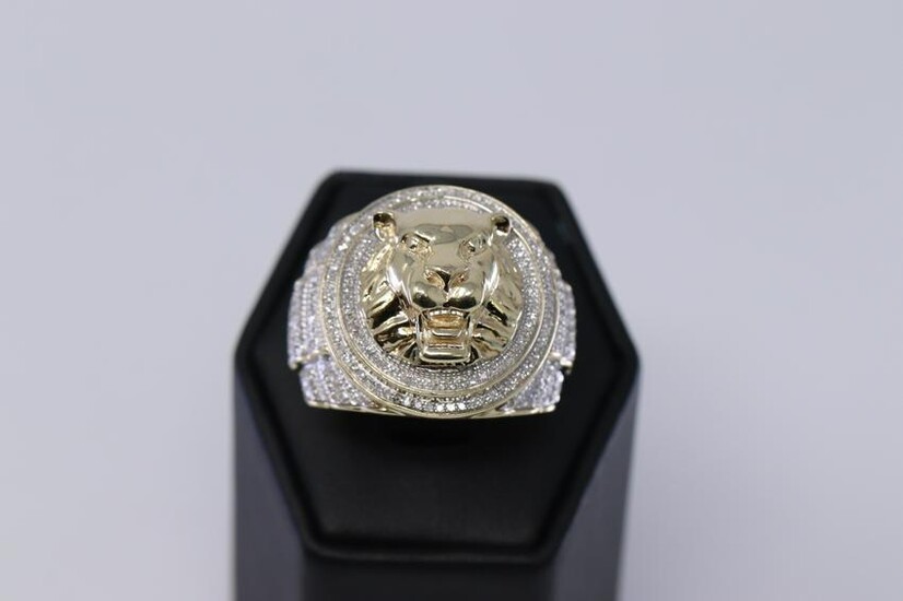 Men's Diamond Lion Ring