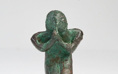 Mesopotamian Bronze Rare Praying Figurine - 48×0×0 mm