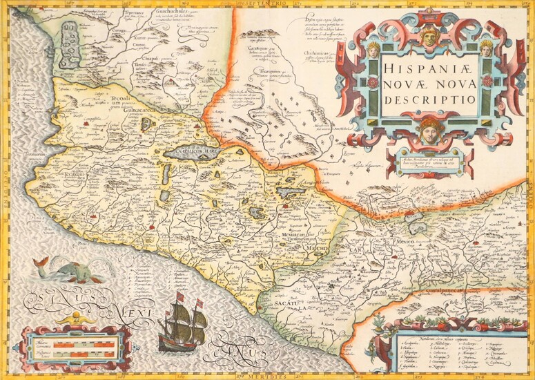 [Mexico]. "Hispaniae novae nova descriptio". Handcol. engr. map, 1 large...