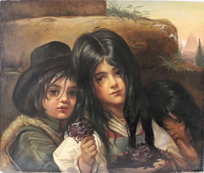 Michail Iwanowitsch Skotti (russisch, 1814 - 1861), Drei Kinder mit der Peterskirche