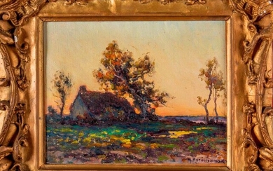 Michel KOROCHANSKY (1866-1925), " Chaumière ". Oil on...
