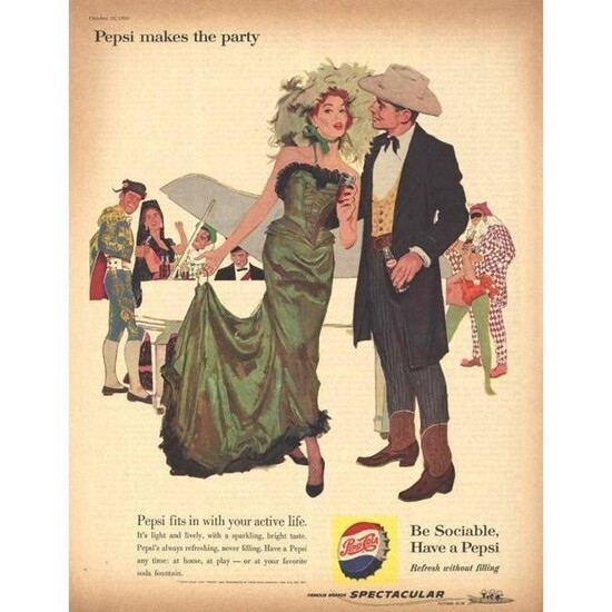 Mid-Century 1960 Pepsi Cola Movie Costume Party