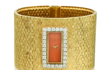Milner Diamond Wide Bracelet Watch in 9K Gold