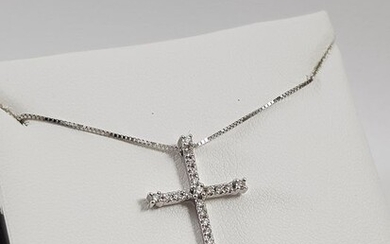 Miluna - 18 kt. White gold - Necklace with pendant - 0.18 ct Diamond