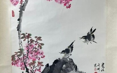 Min Wenbin Chinese Painting Flower and Bird