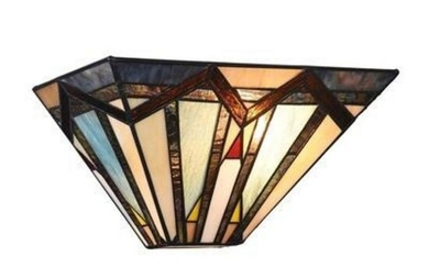 Mission-style Textured Art Glass Wall Sconce