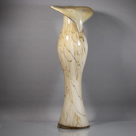 Modern Design Tall Flower Form Glass Vase