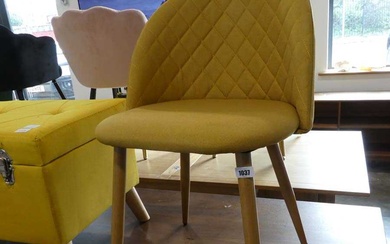 Modern yellow diamond stitch upholstered dining chairCondition Report There is...