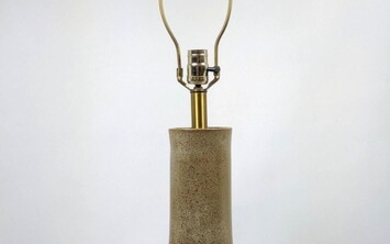 Modernist Long Necked Art Pottery Table Lamp. Speckled