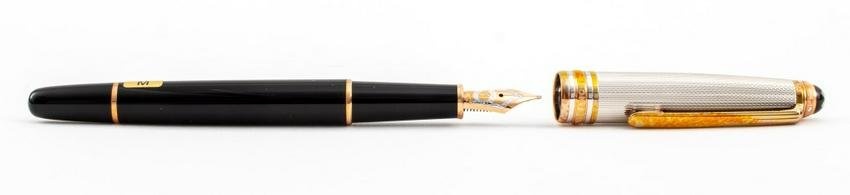 Montblanc Meisterstuck soiltaire doue limited edition 75th Anniversary fountain pen 144, with a