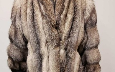 Morris Kaye and Sons Gray Fox Fur Coat with Fleece