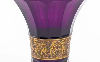 Moser Gilded Amethyst Glass Vase