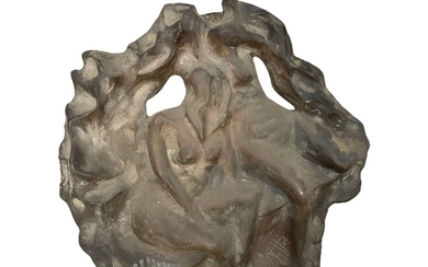 Motta - Placca in fusione di bronzo patinato raffigurante soggetti stilizzati, 1950s